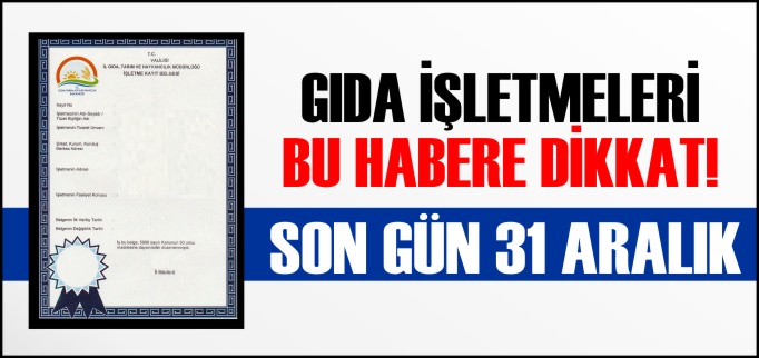 KAYIT VE ONAY İÇİN SON GÜN 31 ARALIK