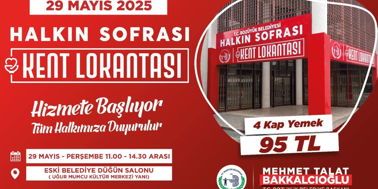 Bozüyük'te Kent Lokantası Açılıyor
