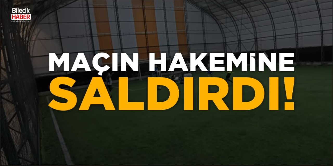 Maçın hakemine saldırdı!