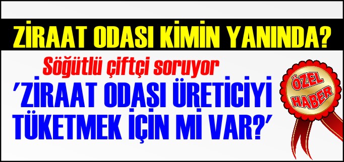 ZİRAAT ODASI KİMİN YANINDA? SÖĞÜT ÇİFTÇİSİ SORUYOR ’ZİRAAT ODASI ÜRETİCİYİ TÜKETMEK İÇİN Mİ VAR?’