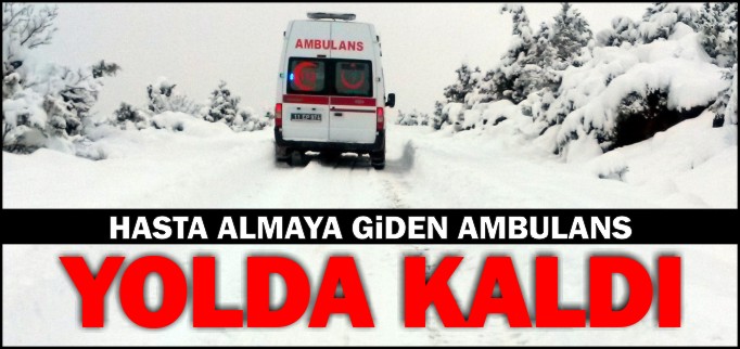 HASTA ALMAYA GİDEN AMBULANS YOLDA KALDI