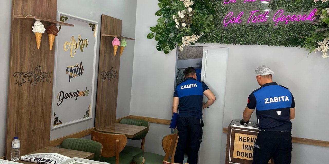 Dondurma satılan işyerleri denetlendi