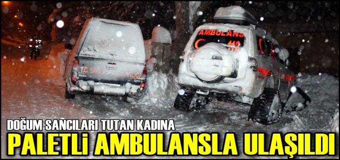 DOĞUM SANCILARI TUTAN KADINA PALETLİ AMBULANSLA ULAŞILDI
