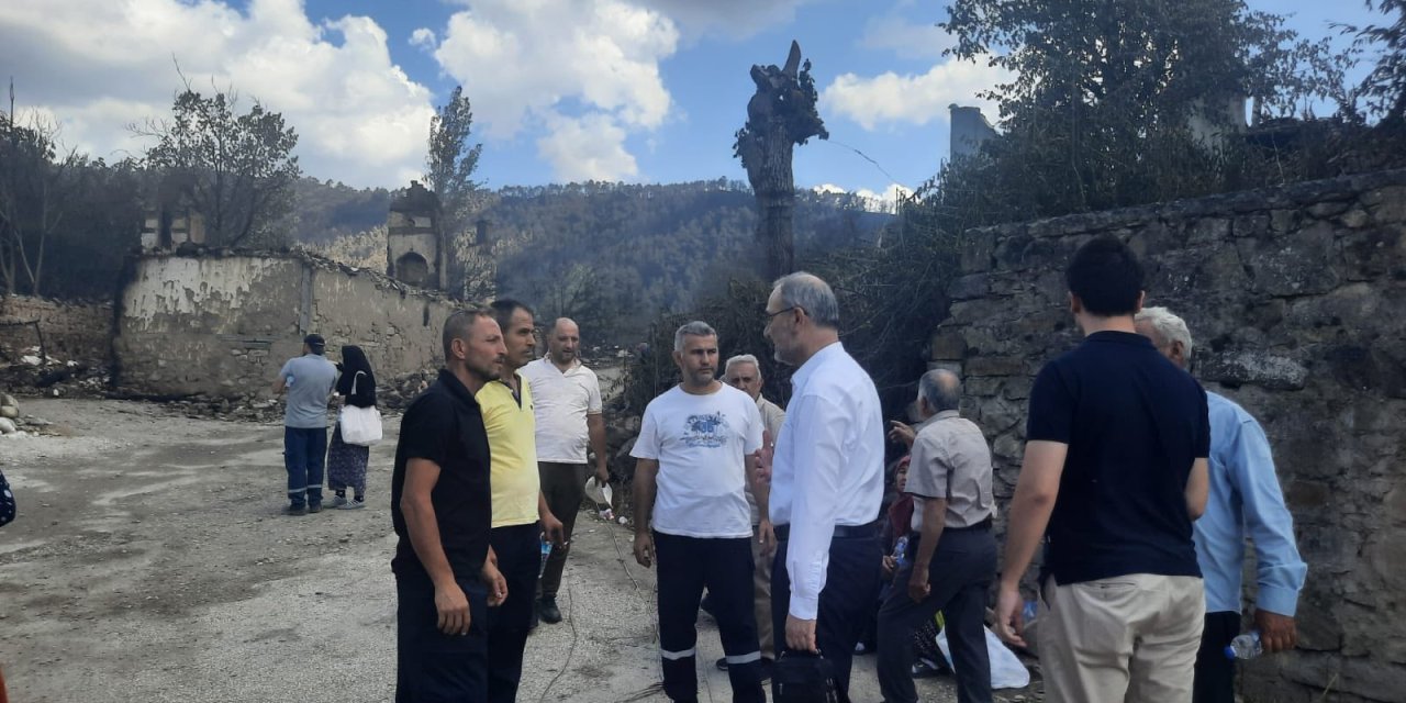 Gölpazarı Müftüsü Hasan Nacar'dan Yangın Bölgesine Ziyaret
