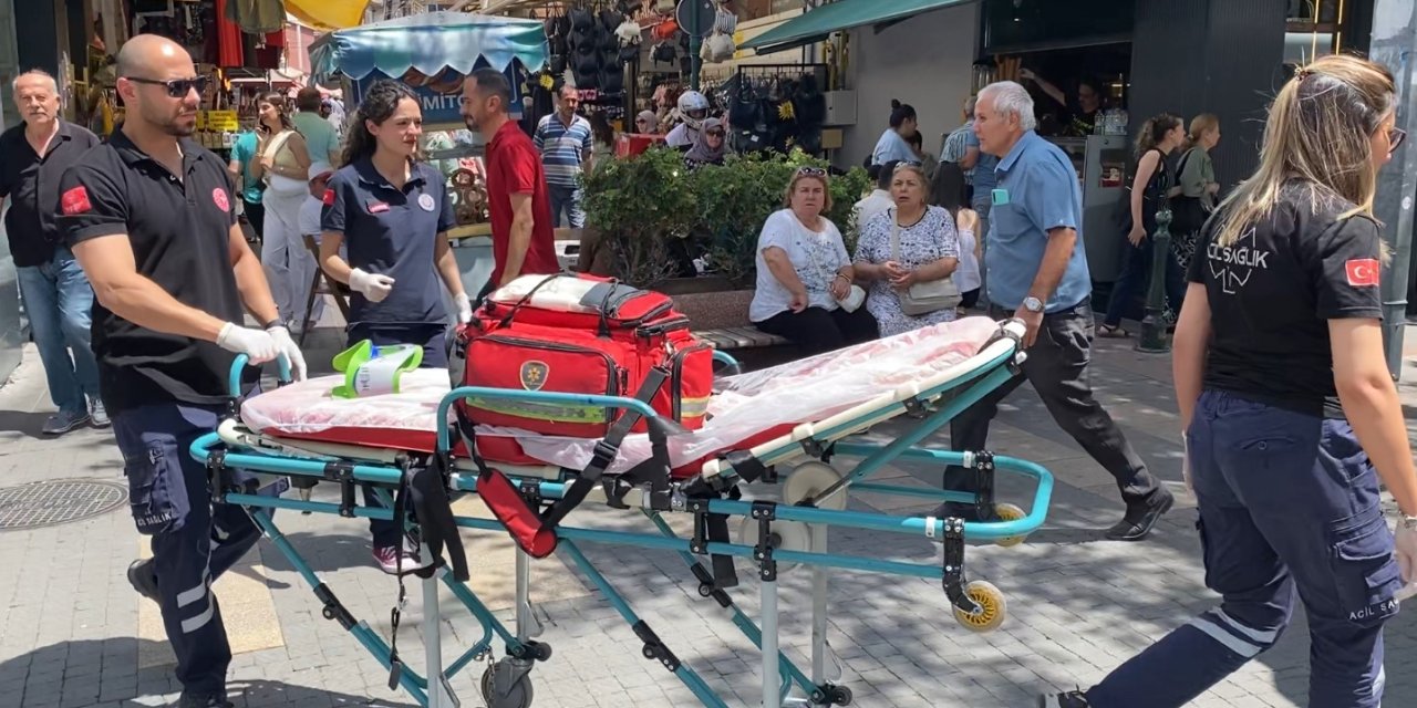 Bisikletten Düşen Şahıs Sağlık Ekipleri Yanına Gelince Ayaklanıp Gitti