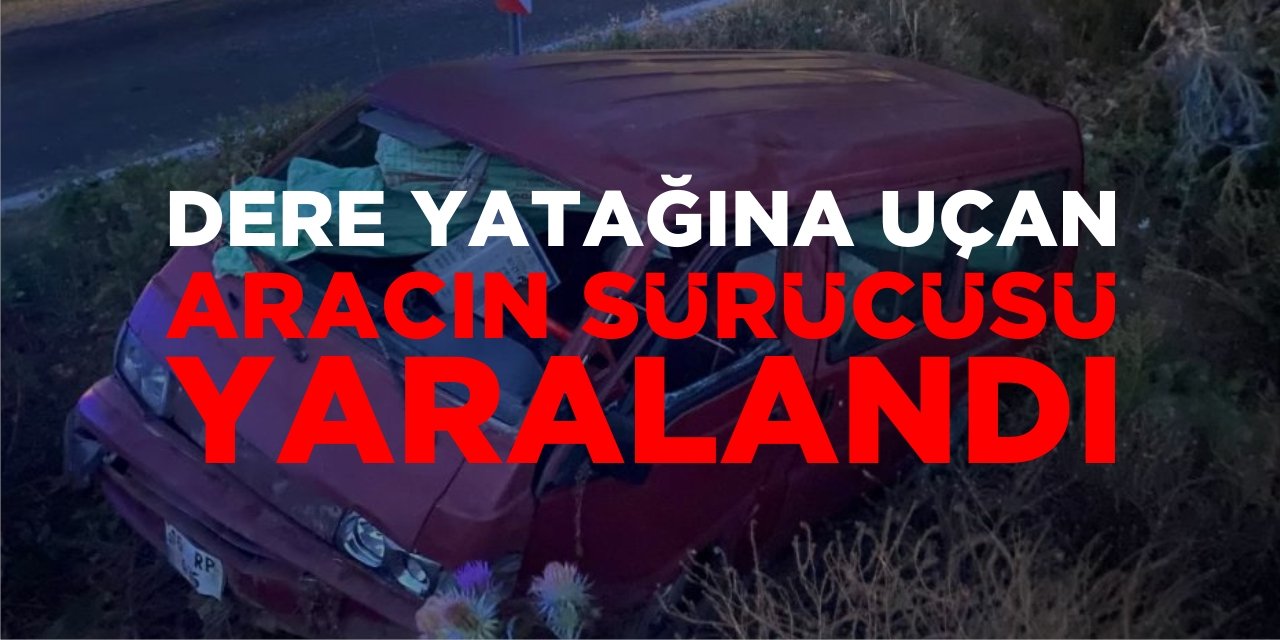 Dere Yatağına Uçan Aracın Sürücüsü Yaralandı