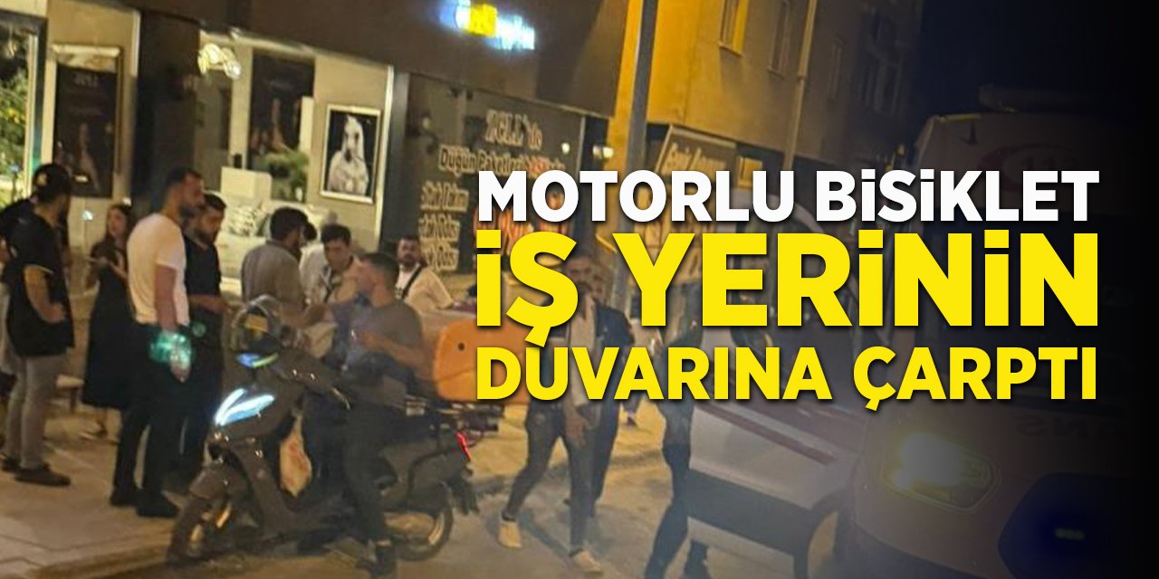 Motorlu Bisiklet İş Yerinin Duvarına Çarptı