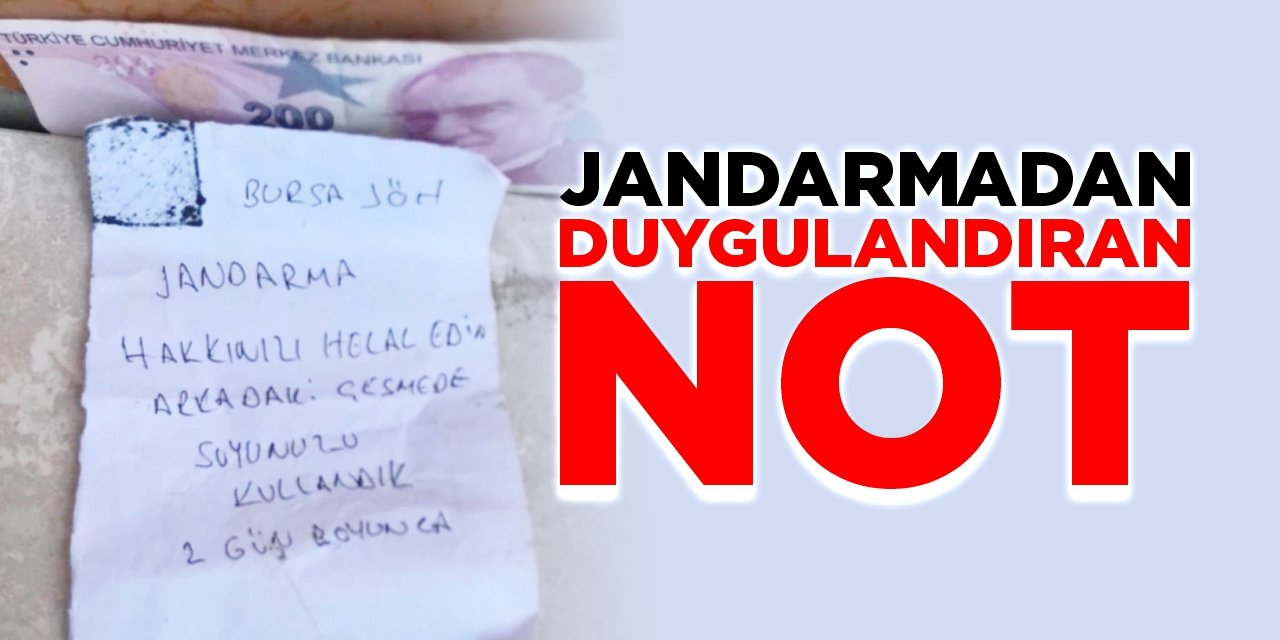 Jandarmadan duygulandıran not