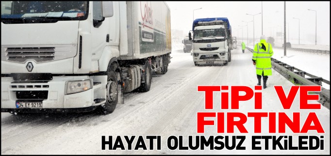 BOZÜYÜK’TE YOĞUN TİPİ VE FIRTINA HAYATI OLUMSUZ ETKİLEDİ