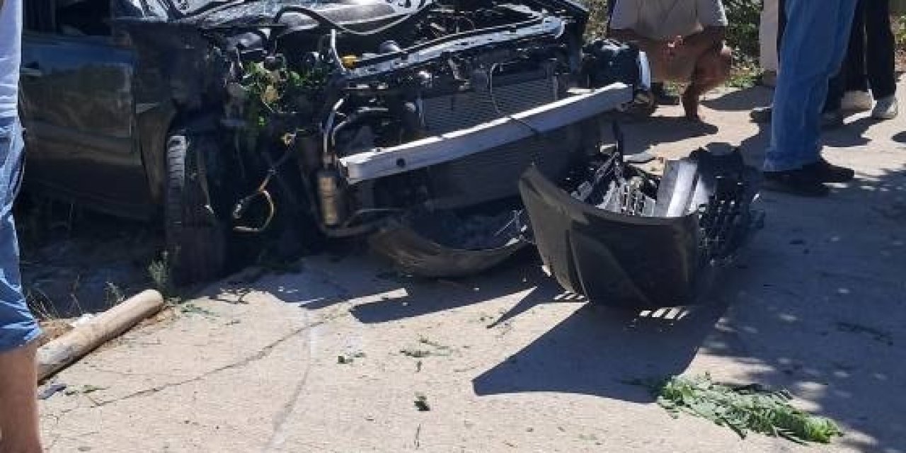 Önce Aydınlatma Direğine, Sonra Ağaca Çarptı: 2 Yaralı