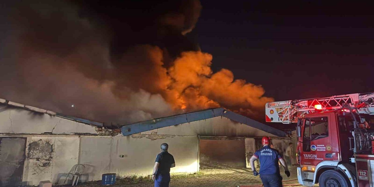 Sakarya’da Boya Fabrikasında Yangın