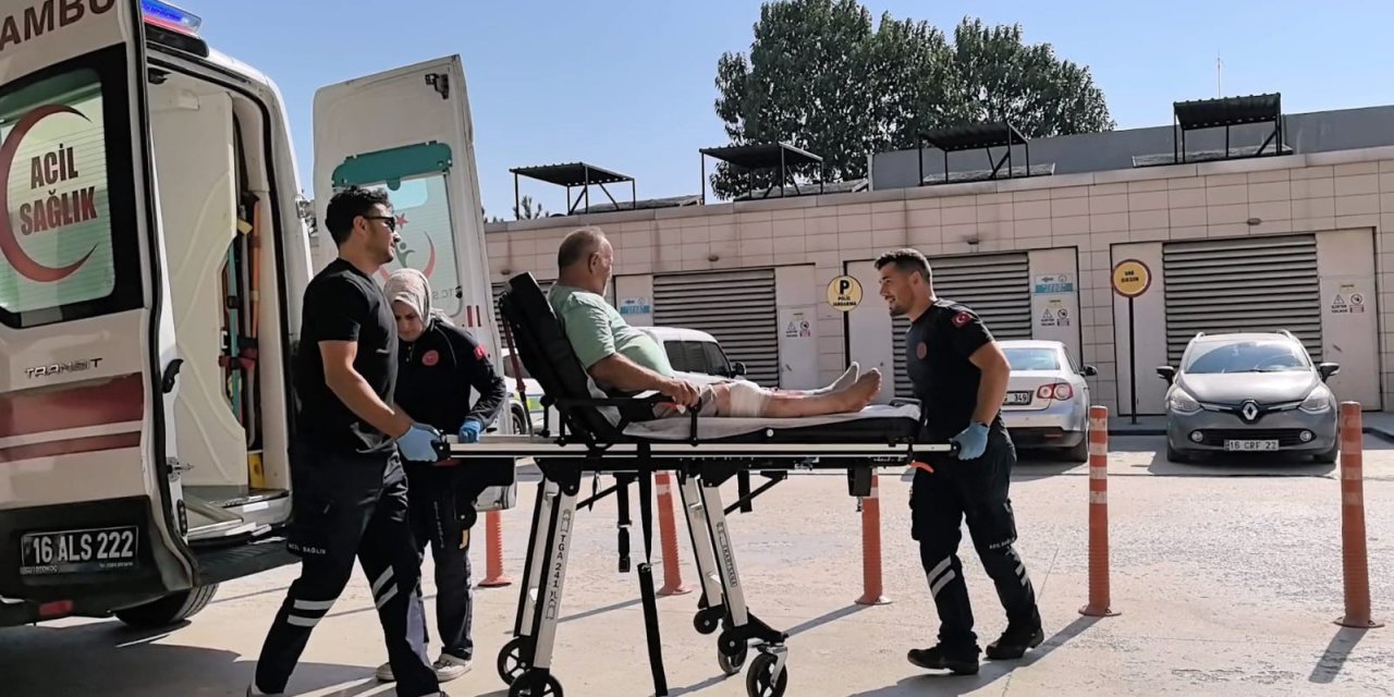 Spiralle Bacağını Kesen İşçi Hastaneye Kaldırıldı