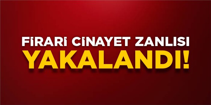 Firari cinayet zanlısı yakalandı!