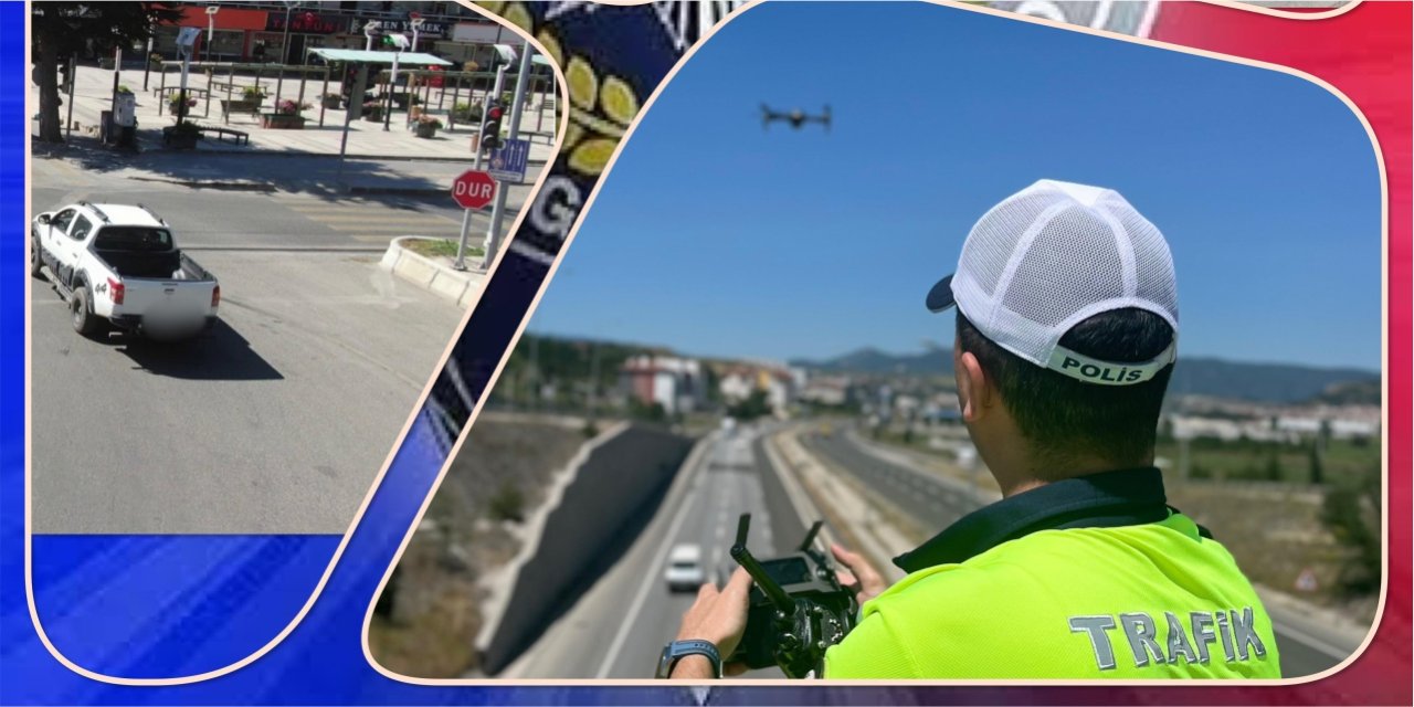 Emniyetten dronelu trafik denetimi