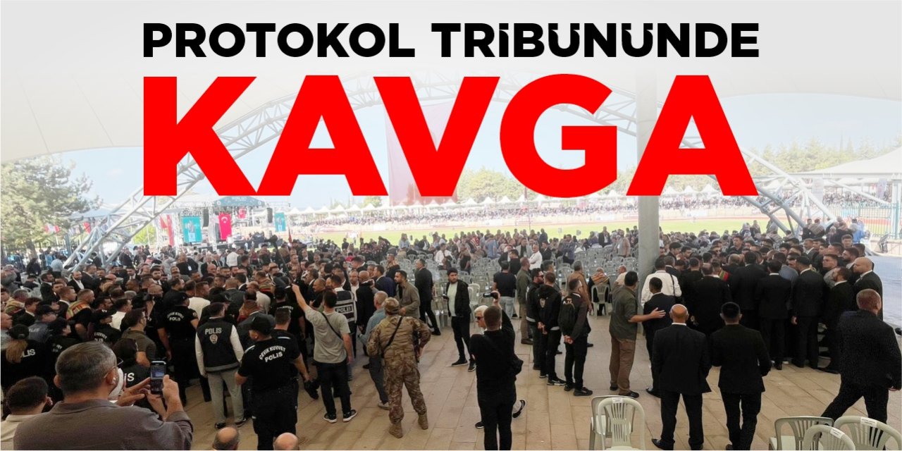 Protokol tribünüde kavga