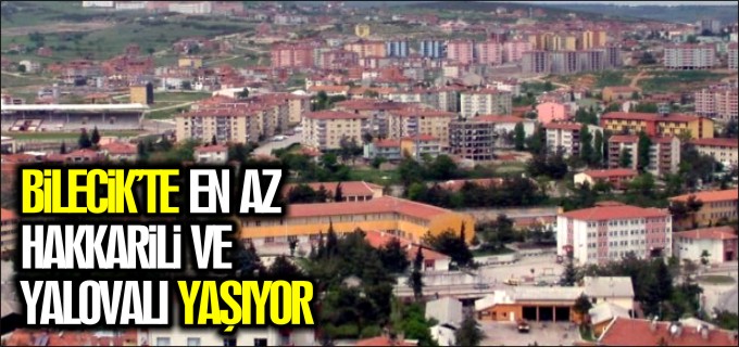 BİLECİK’TE EN AZ HAKKARİLİ VE YALOVALI YAŞIYOR