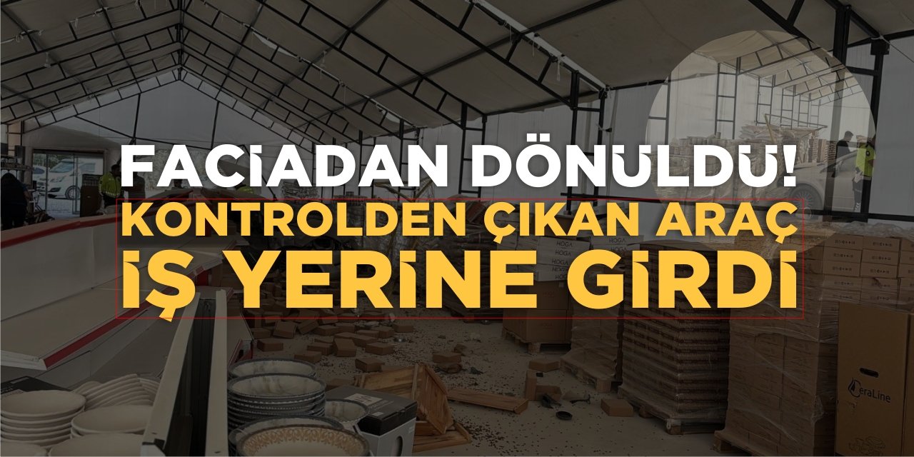 Kontrolden Çıkan Otomobil İş Yerine Girdi