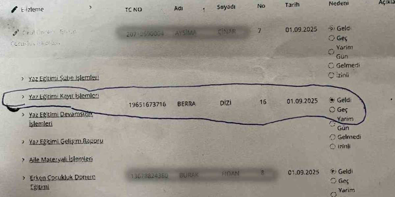 Hayatta Olmayan Berra’yı Mebbıs’e Kayıt Edip Okula Geldi Gibi Göstermişler