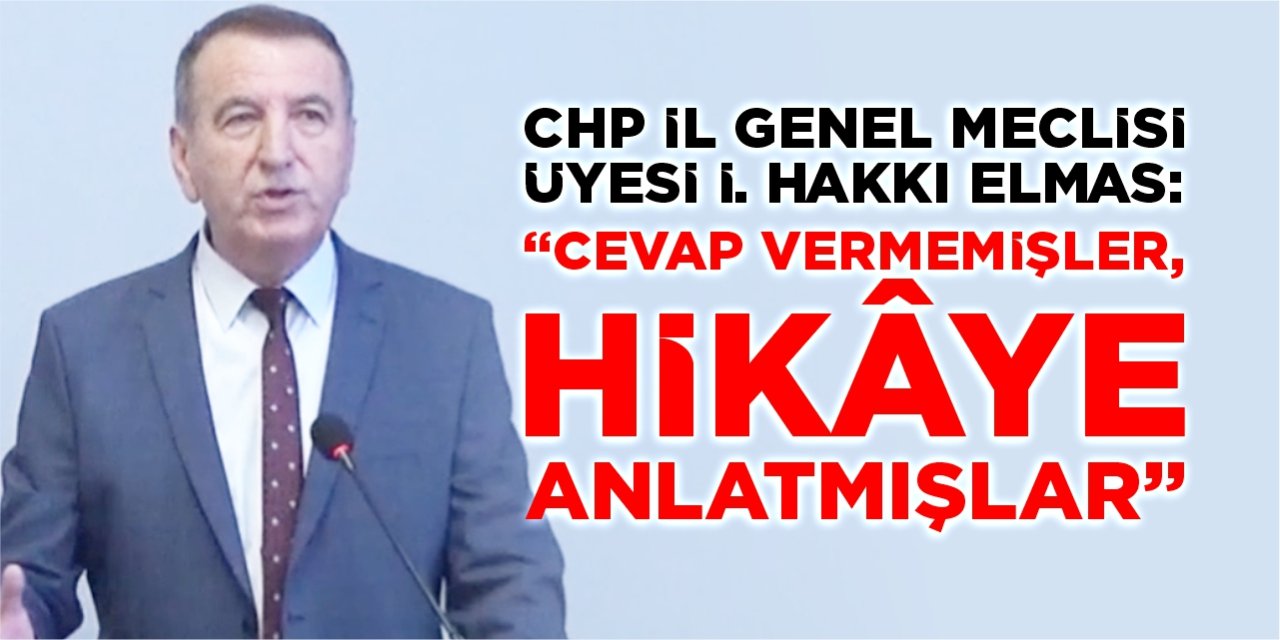 İ. Hakkı Elmas: “Cevap vermemişler, hikâye anlatmışlar”