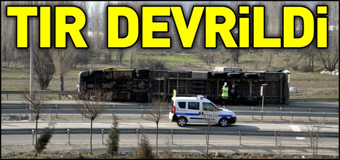 SEBZE YÜKLÜ TIR DEVRİLDİ