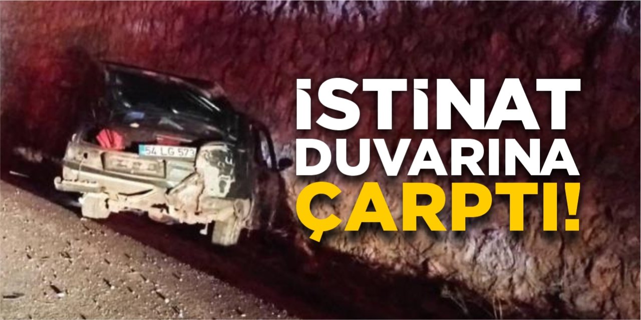 İstinat duvarına çarptı!