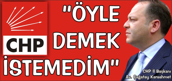 "ÖYLE DEMEK İSTEMEDİM"