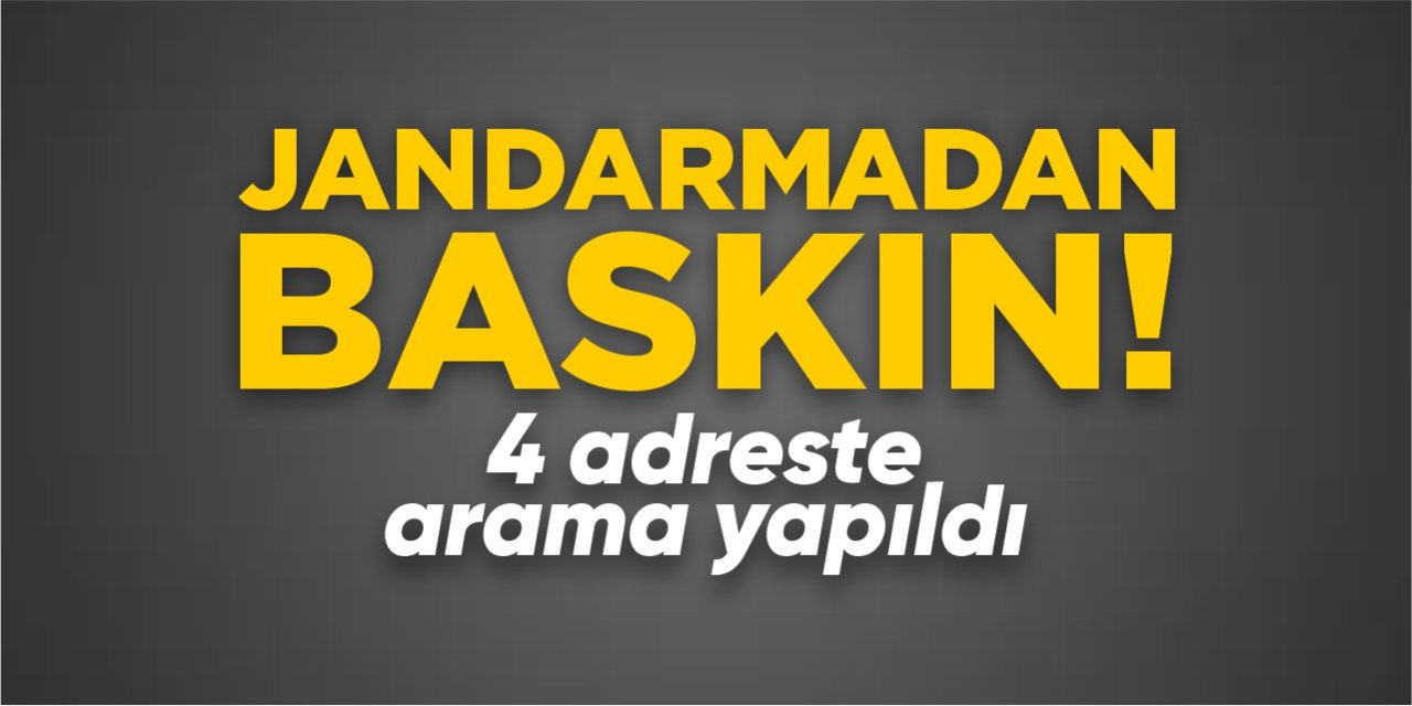 Jandarmadan baskın: 4 farklı adreste arama yapıldı