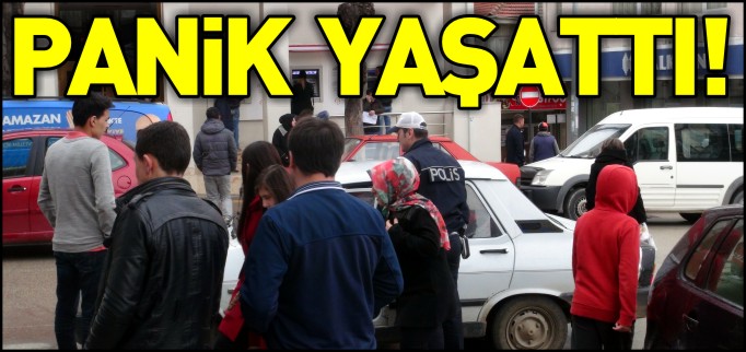 GAZ SIZINTISI YAPAN OTOMOBİL ÇEVREDEKİ ESNAFA KORKU DOLU ANLAR YAŞATTI