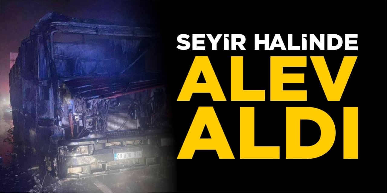 Seyir halinde alev aldı