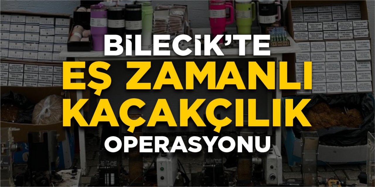 Bilecik'te eş zamanlı kaçakçılık operasyonu!