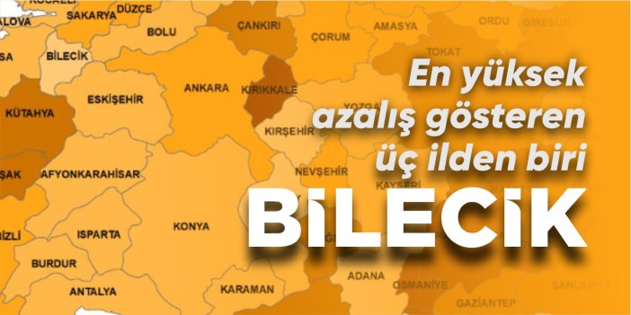 En yüksek azalış gösteren üç ilden biri: Bilecik