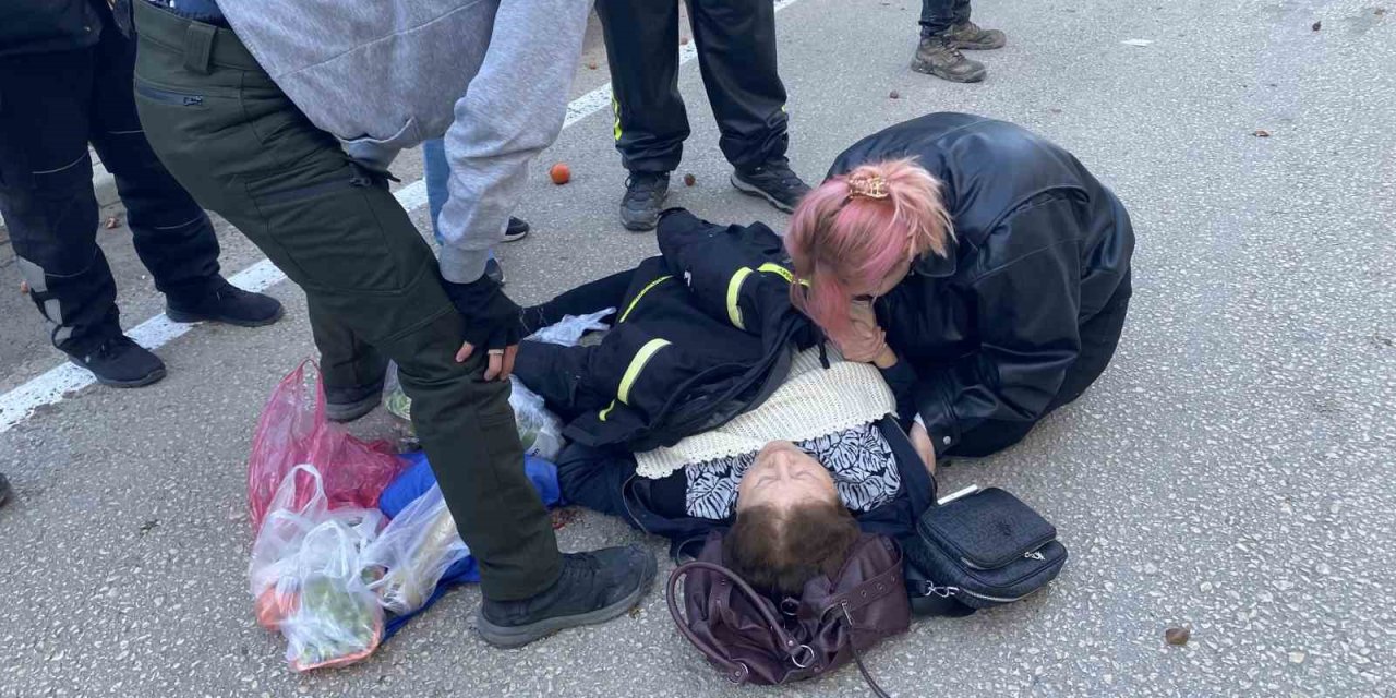 Motosikletin Çarptığı Kadın Yaralandı