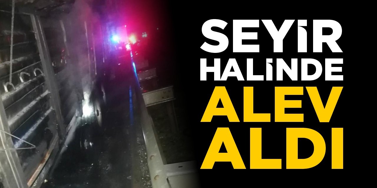 Seyir halindeki çekici alev aldı