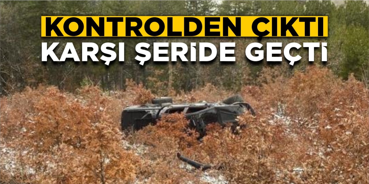 Kontrolden Çıkan Otomobil Karşı Şeride Geçti
