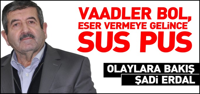 VAADLER BOL, ESER VERMEYE GELİNCE SUS PUS