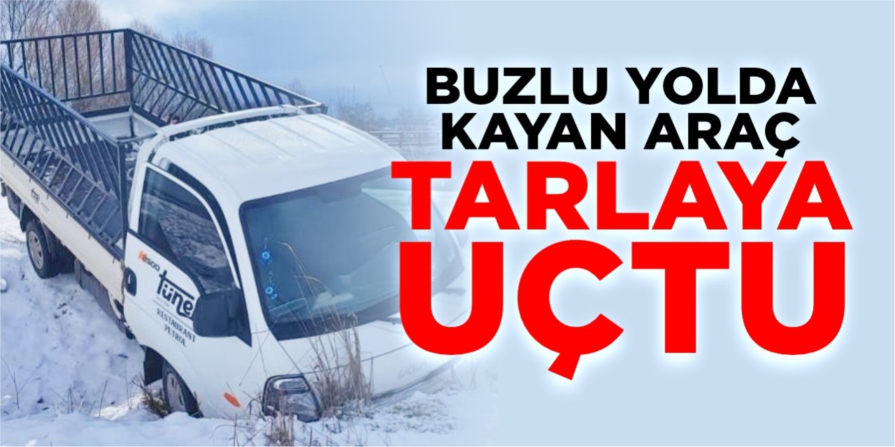 Buzlu yolda kayan araç takla attı