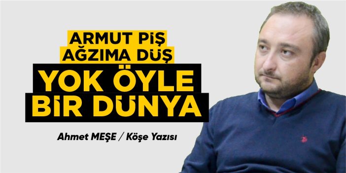 Armut piş ağzıma düş! Yok öyle bir dünya!