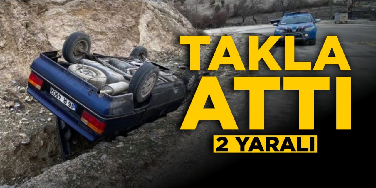 Kontrolden çıkan otomobil takla attı