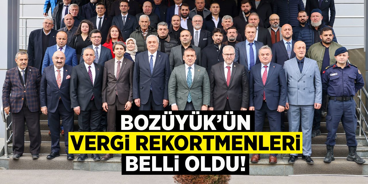 Bozüyük'ün Vergi Rekortmenleri Belli Oldu