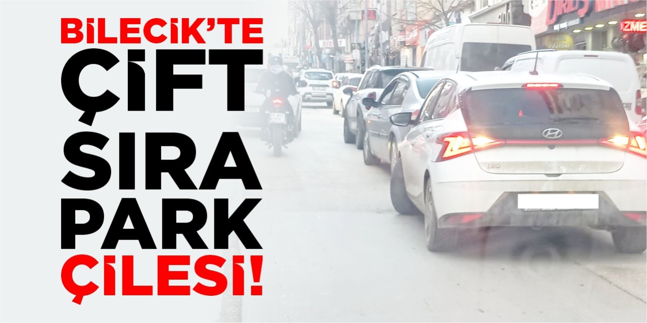 Bilecik’te çift sıra park çilesi!