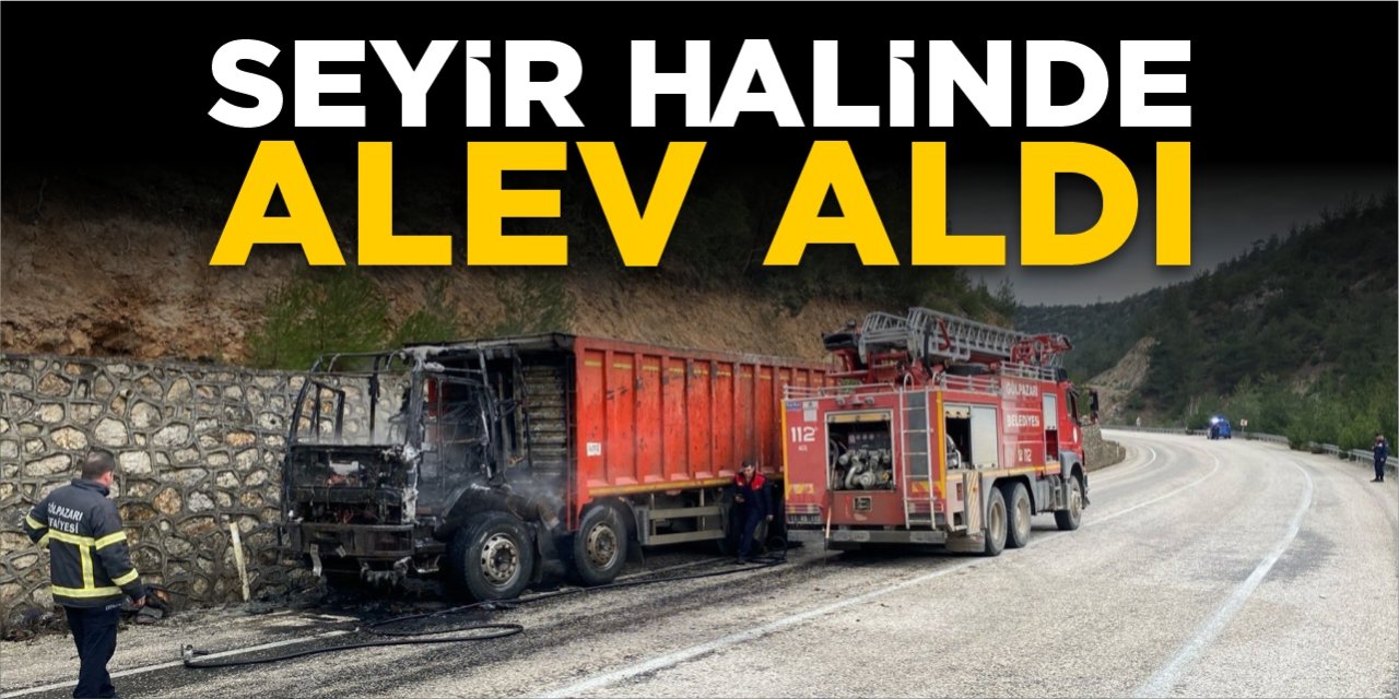 Seyir halinde alev aldı