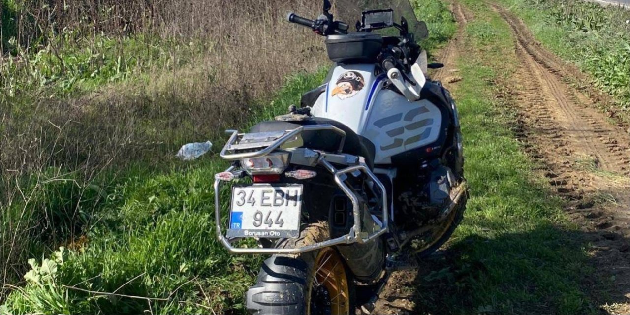 Kontrolden çıkan motosiklet kaza yaptı