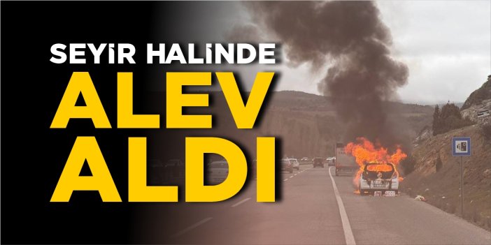 Seyir halinde alev aldı