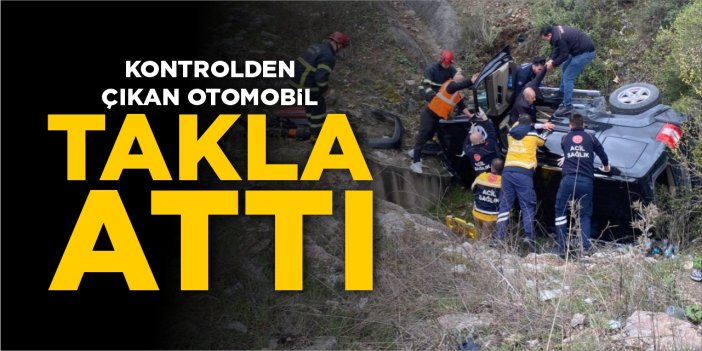 Kontrolden çıkan otomobil takla attı