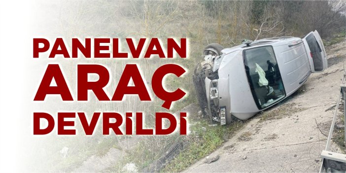 Panelvan araç devrildi