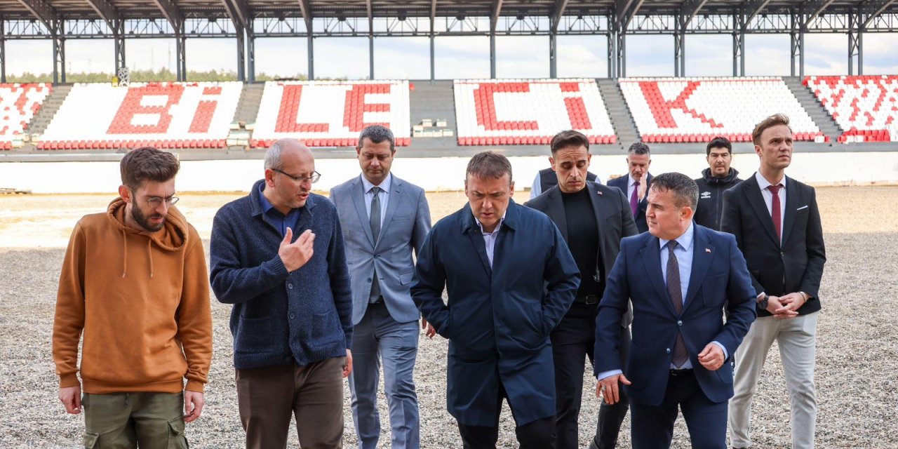 Vali Sözer, stadyum inşaatını inceledi