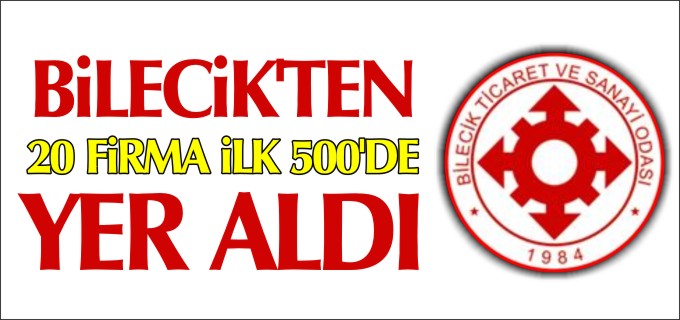 BİLECİK’TEN 20 FİRMA İLK 500’DE YER ALDI