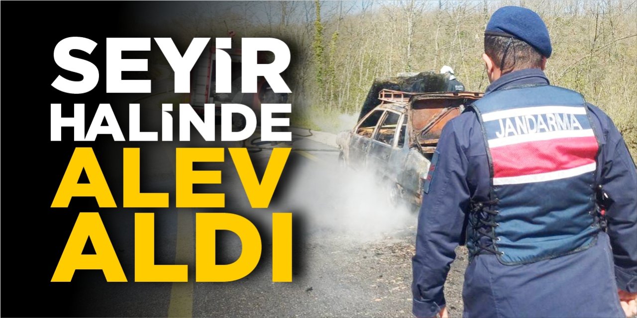Bilecik’te seyir halindeki araç alev aldı