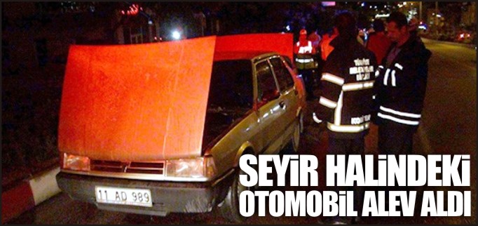 SEYİR HALİNDEKİ OTOMOBİL ALEV ALDI