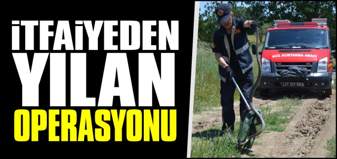 İTFAİYEDEN YILAN OPERASYONU